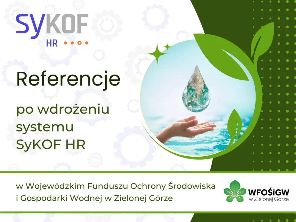 Referencje po wdrożeniu systemu SyKOF HR. Grafika przedstawiająca specyfikę branży Klienta – WFOŚiGW w Zielonej Górze